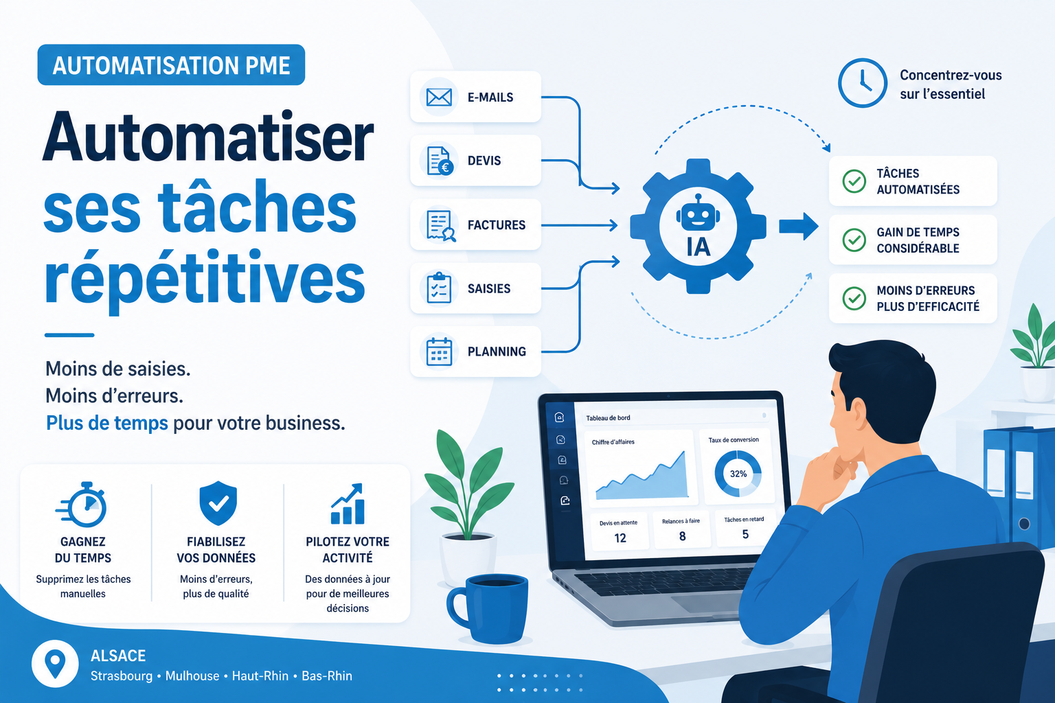 Automatiser ses tâches répétitives en PME — Alsago Alsace