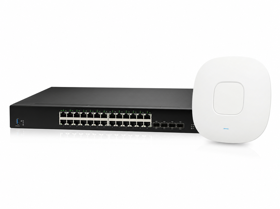 Switch réseau et borne Wi-Fi professionnelle